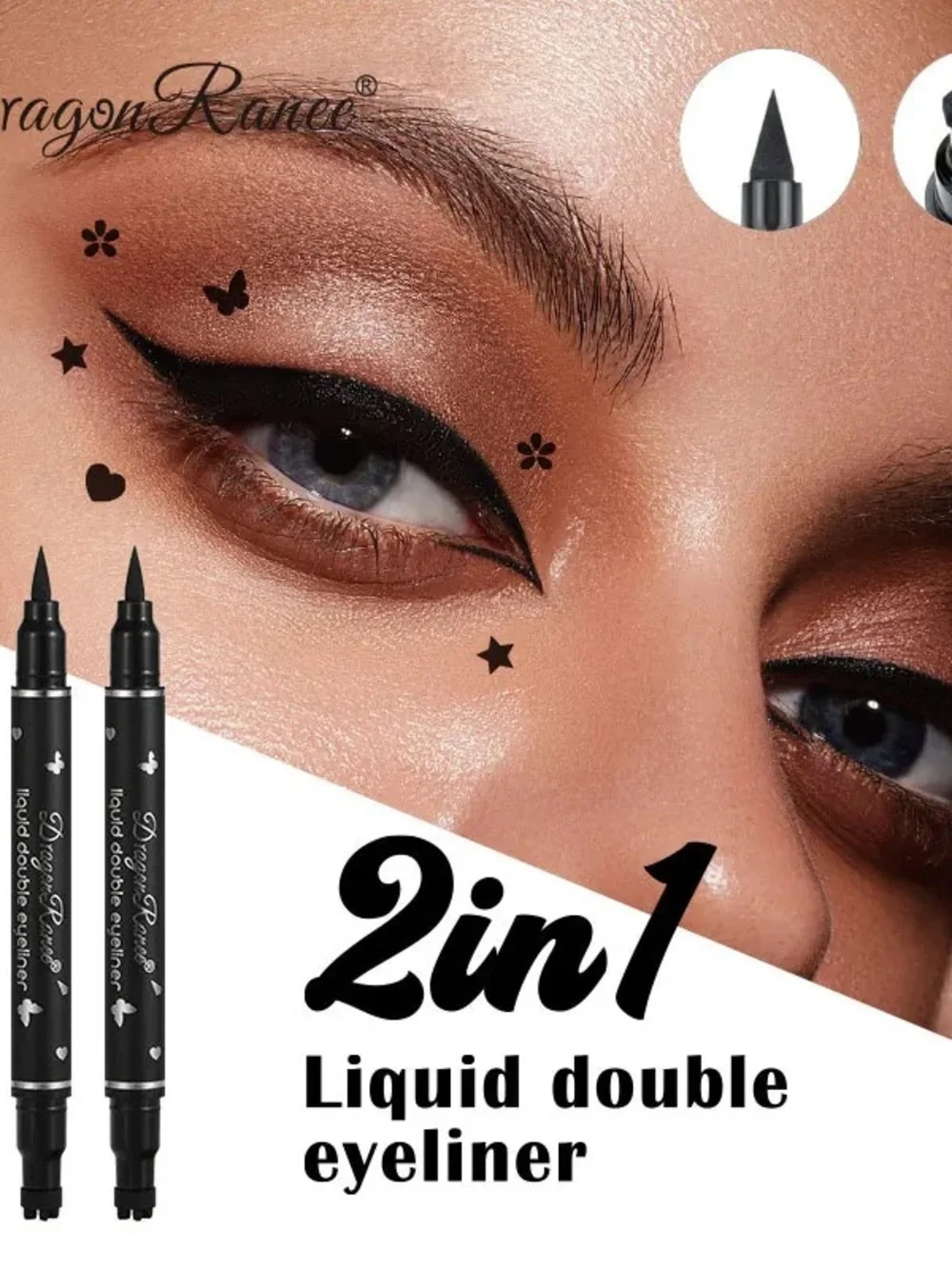 Black Liquid Double Eyeliner - Black *Blossom stamp